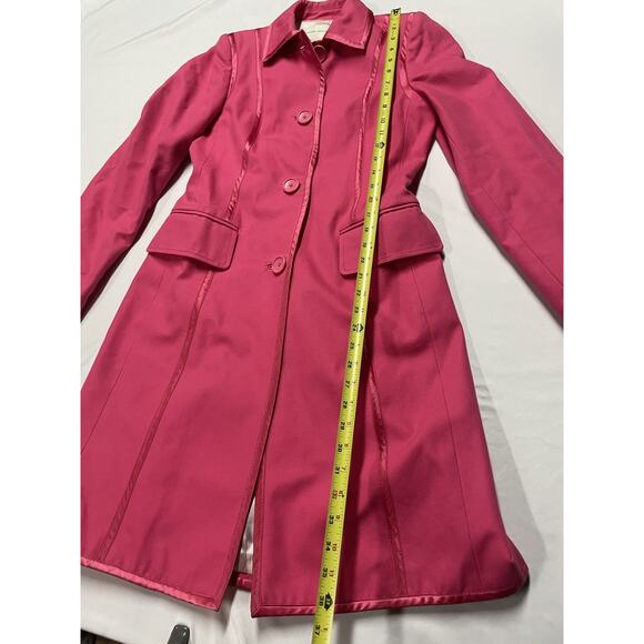 VTG Y2K Banana Republic Pink Trench Coat Womens S Coquette Preppy Chic - Picture 11 of 15